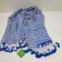 Wm Kate Spade Deep End Blue Candy Striped Oblong Scarf Sz O/S image number 3