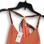 NWT Womens Orange Sleeveless Back Tasseled Blouse Top Size Medium image number 3