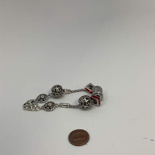 Designer Brighton Silver-Tone Wheat Chain Crystal Cut Stone Charm Bracelet image number 2