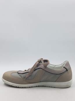 Canali Taupe Gray Leather Trim Sneaker M 10 alternative image