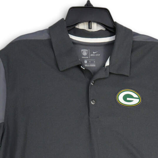 Mens Gray Green Bay Packers Sideline Team Issue Logo NFL Polo Shirt Size XL image number 3