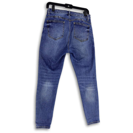 Womens Blue Denim Medium Wash Stretch Pockets Skinny Leg Jeans Size 11 image number 2