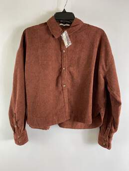 Madewell Women Red Clay Corduroy Button Up Shirt M NWT