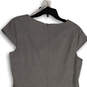 Womens Gray Drape Neck Cap Sleeve Knee Length Back Zip Sheath Dress Sz 12 image number 4