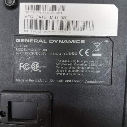 UNTESTED General Dynamics Rugged Laptop GD6000 Black/Gray image number 8