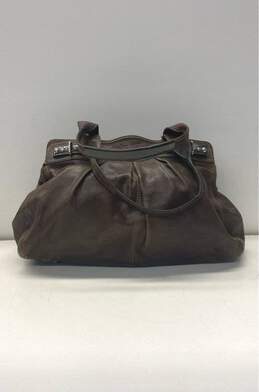 COACH 13921 Garnet Brown Leather Turnlock Large Satchel Bag alternative image