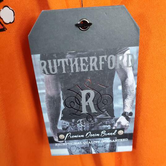 Rutherford Men Orange Graphic Sweatshirt L NWT image number 6