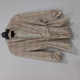 Women's Cream Plaid Suit Jacket Size 16 NWT