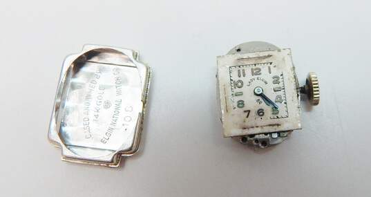 Vintage Lady Elgin 14K White Gold 0.06 CTTW Diamond Case 19 Jewels Watch 11.6g image number 3