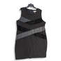 Womens Black Round Neck Sleeveless Back Zip Bodycon Dress Size 22W image number 1
