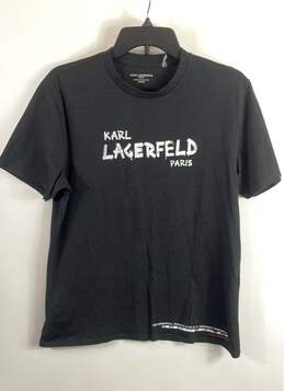 Karl Lagerfeld Men Black Graffiti Logo T Shirt M