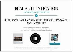 AUTHENTICATED BURBERRY LEATHER SIGNATURE CHECK HAYMARKET MOLLY WALLET alternative image