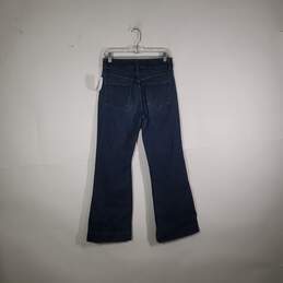 Womens Medium Wash Slash Pockets Denim Bootcut Leg Jeans Size 26