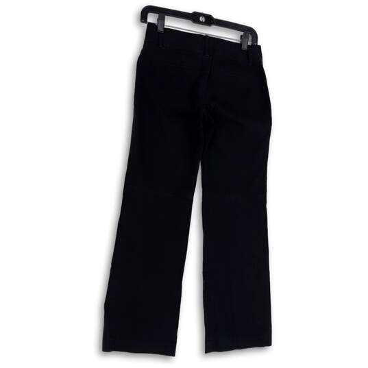 Womens Black Flat Front Pockets Formal Straight Leg Dress Pants Size 0 image number 2