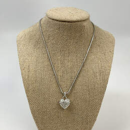 Designer Brighton Silver-Tone Sacred Heart Crystal Cut Pendant Necklace