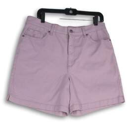 NWT Gloria Vanderbilt Womens Purple Flat Front Amanda Hot Pants Shorts Size 14