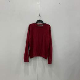 Womens Red Tight-Knit Long Sleeve Crew Neck Pullover Sweater Size XXL