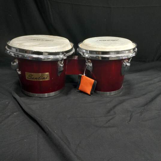 Red Santini Bongo Drum set image number 1