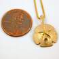 14K Gold Sand Dollar Shell Etched Textured Pendant Box Chain Necklace 3.9g image number 6