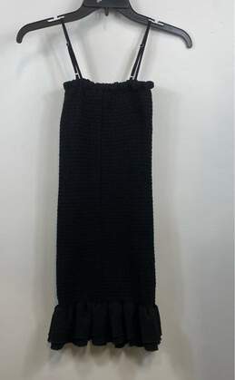 Lane Tree Womens Black Smocked Sleeveless Square Neck Pullover Mini Dress Size S alternative image