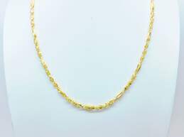 14K Gold Etched & Textured Open Fancy Link Chain Necklace 14.0g