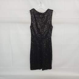 Tobi Black Lined Sequin Deep Plunge Sleeveless Dress WM Size S NWT alternative image