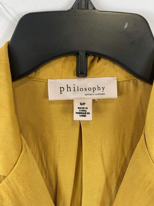 Philosophy Women Yellow Sleeveless Button Up Blouse S image number 3