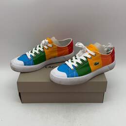 NIB Lacoste Womens Polaroid Gripshot Multicolor Rainbow Sneaker Shoes Size 7 alternative image