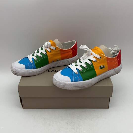 NIB Lacoste Womens Polaroid Gripshot Multicolor Rainbow Sneaker Shoes Size 7 image number 2