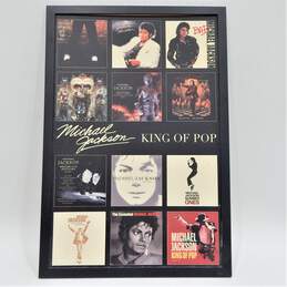 Michael Jackson King Of Pop Album Cover Collage Framed Poster