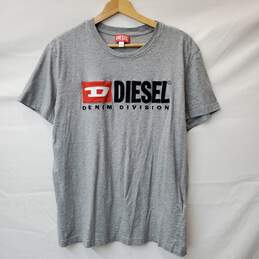 Diesel Gray Denim Division Logo T-Shirt Size XXL