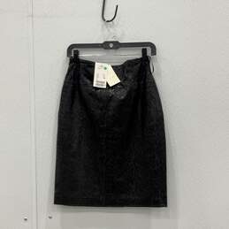 NWT Escada Magaretha Ley Womens Black Faux Reptile Print A-Line Skirt Size 36