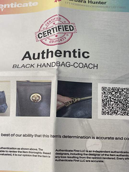 Certified Authentic Coach Black Tote Handbag image number 5