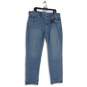 NWT Womens Blue Medium Wash Stretch Pockets Denim Straight Leg Jeans Size 16 image number 1