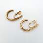 JM 14K Gold Hammered 1in Hook Earrings 7.4g image number 2