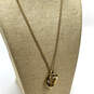 Designer Michael Kors Gold-Tone Oval Shape Link Chain Pendant Necklace image number 1