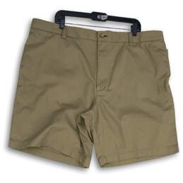 Duluth Trading Co. Mens Tan Flat Front Welt Pocket Chino Shorts Size 44