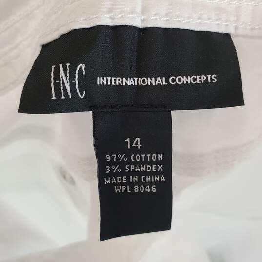 INC Women White Regular Fit Shorts Sz 14 Nwt image number 3