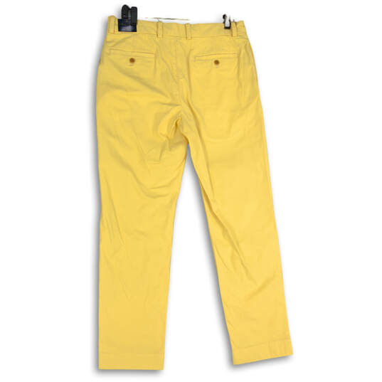NWT Mens Yellow Flat Front Stretch Straight Leg Chino Pants Size 32x30 image number 2
