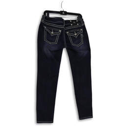 Womens Blue Denim Medium Wash Pockets Stretch Straight Leg Jeans Size 29 alternative image