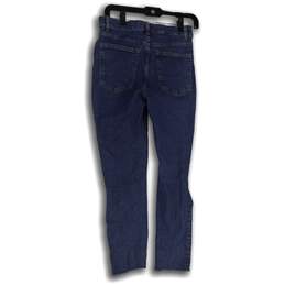 Womens Blue Distressed Denim Medium Wash Pockets Skinny Leg Jeans Size 8 alternative image