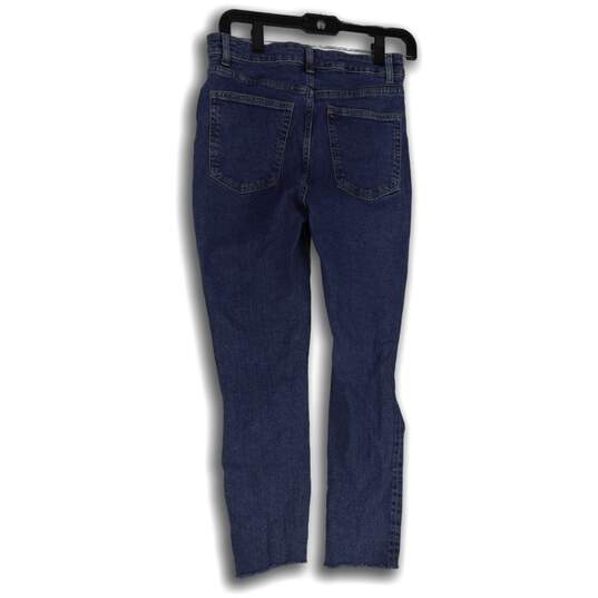 Womens Blue Distressed Denim Medium Wash Pockets Skinny Leg Jeans Size 8 image number 2