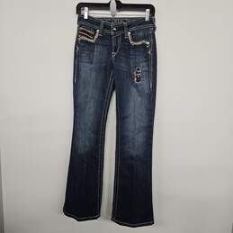 Denim Rhinestone Embroidered Bootcut Jeans