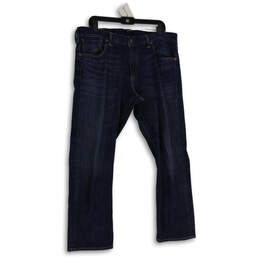 Mens Blue Denim Medium Wash 5-Pocket Design Straight Leg Jeans Size 38X30