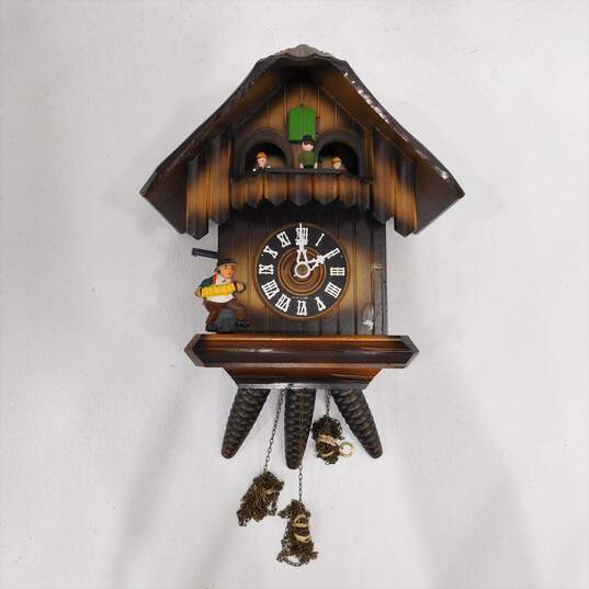 VNTG West German Cuendet Brand Wooden Cuckoo Clock image number 1