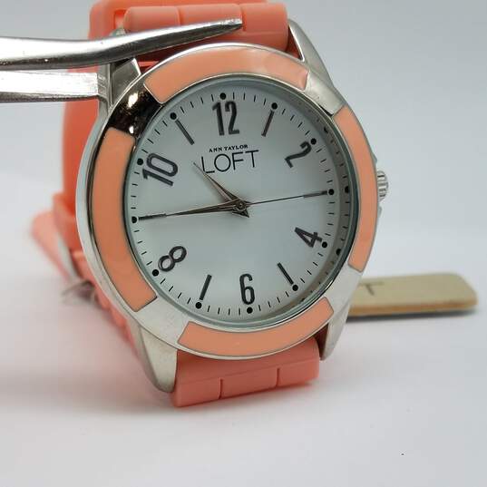 Loft by Ann Taylor 36mm Case Pink Rubber Lady's Quartz Watch New with tag image number 1