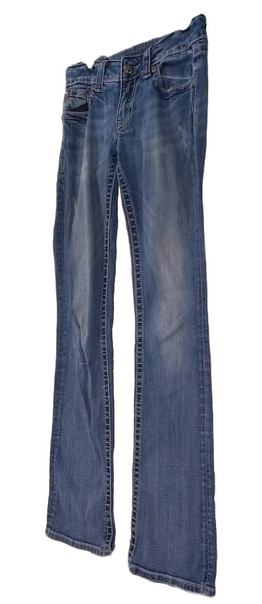 Womens Blue Regular Fit Medium Wash Denim Bootcut Leg Jeans Size 27 image number 2