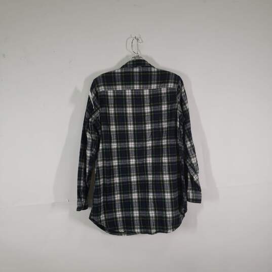 Womens Plaid Relaxed Fit Long Sleeve Collared Button-Up Shirt Size Medium image number 2