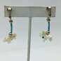 Sterling Silver MOP Turquoise Faux FW Pearl Onyx Earring Bundle 3pcs 22.3g image number 5