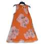 Calvin Klein Womens Orange Pink Floral Round Neck Sleeveless A-Line Dress Sz 12 image number 1